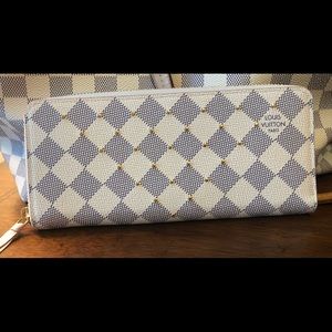 Louis Vuitton Clemence Damier Azur Stud Wallet